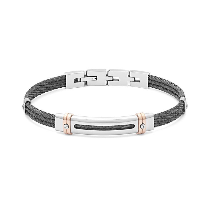 Comete Bracciale cavetti in Acciaio e PVD nero UBR960
