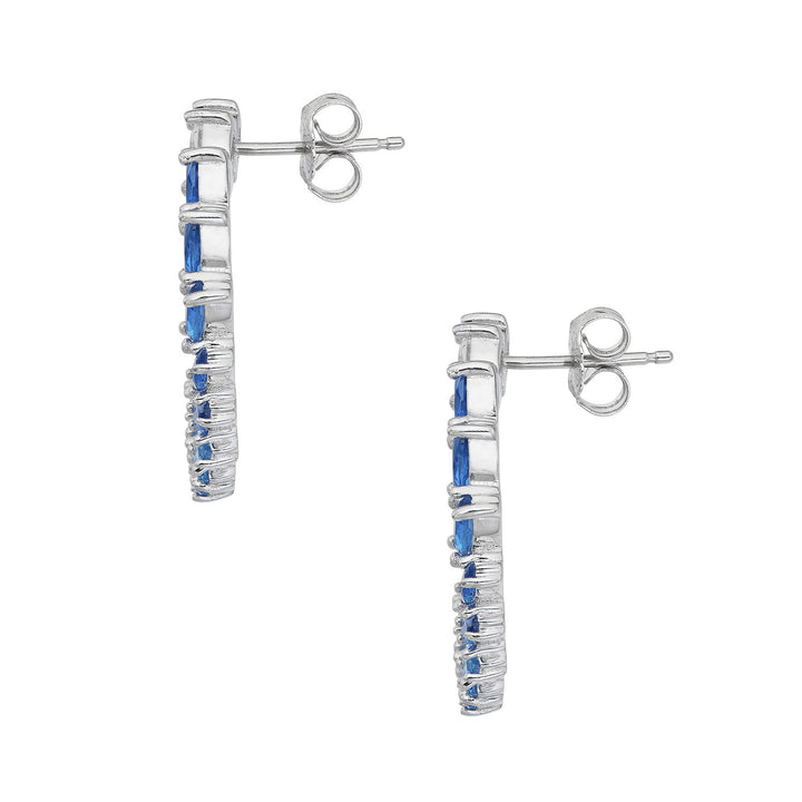 Comete Earrings in Silver and Degradè Blue Zircons ORA202