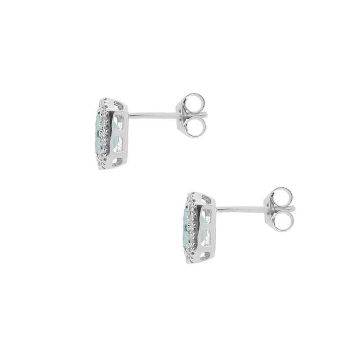 Comete Earrings in Gold, Diamonds and Octagonal Aquamarine ORQ249