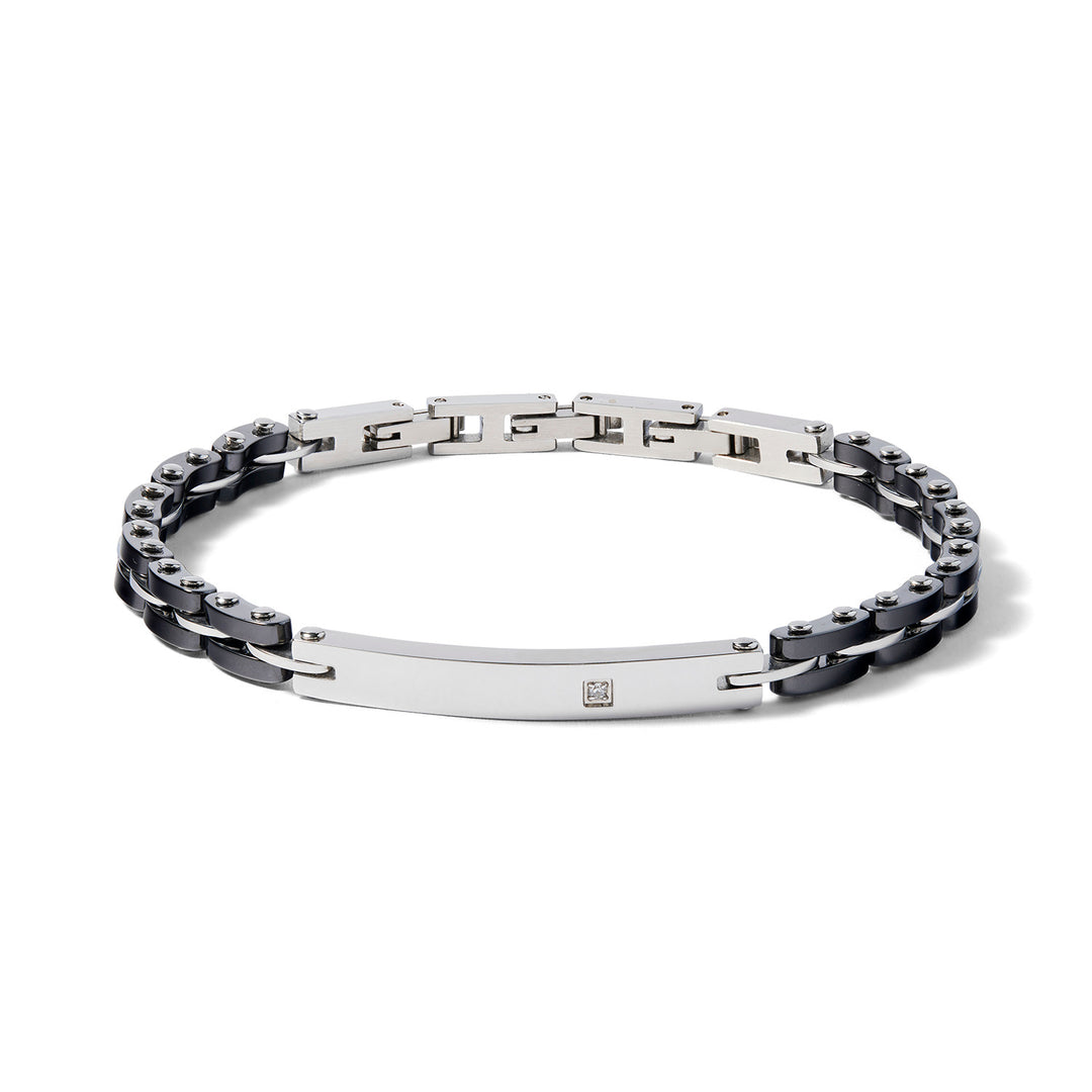 Comete Bracciale in Acciaio e ceramica nera UBR1070