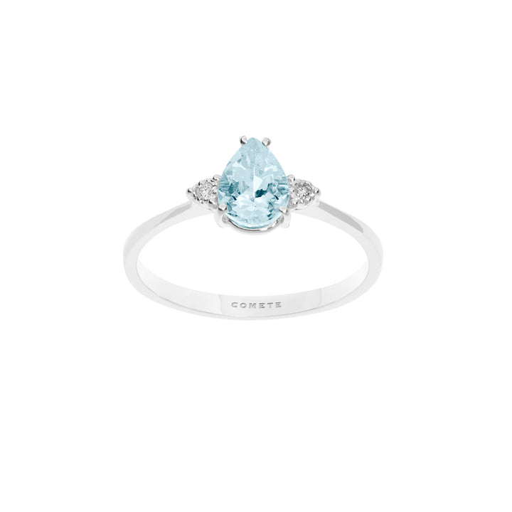 Comete Anello in Oro Diamanti e Acquamarina Goccia ANQ307