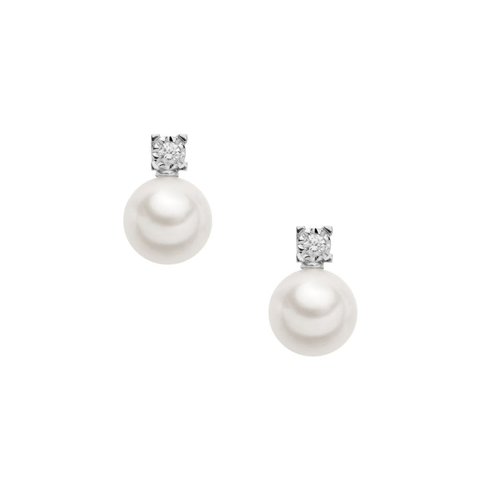 Comete Ohrringe Light Points Perlen in Gold und Diamanten ORP731