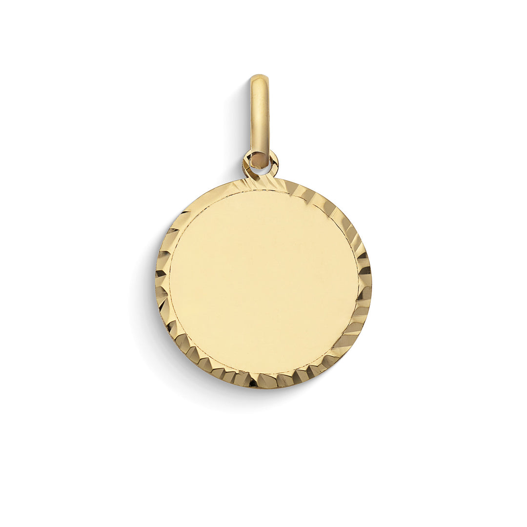 Comets Customizable round pendant in 375‰ yellow gold KCOB001
