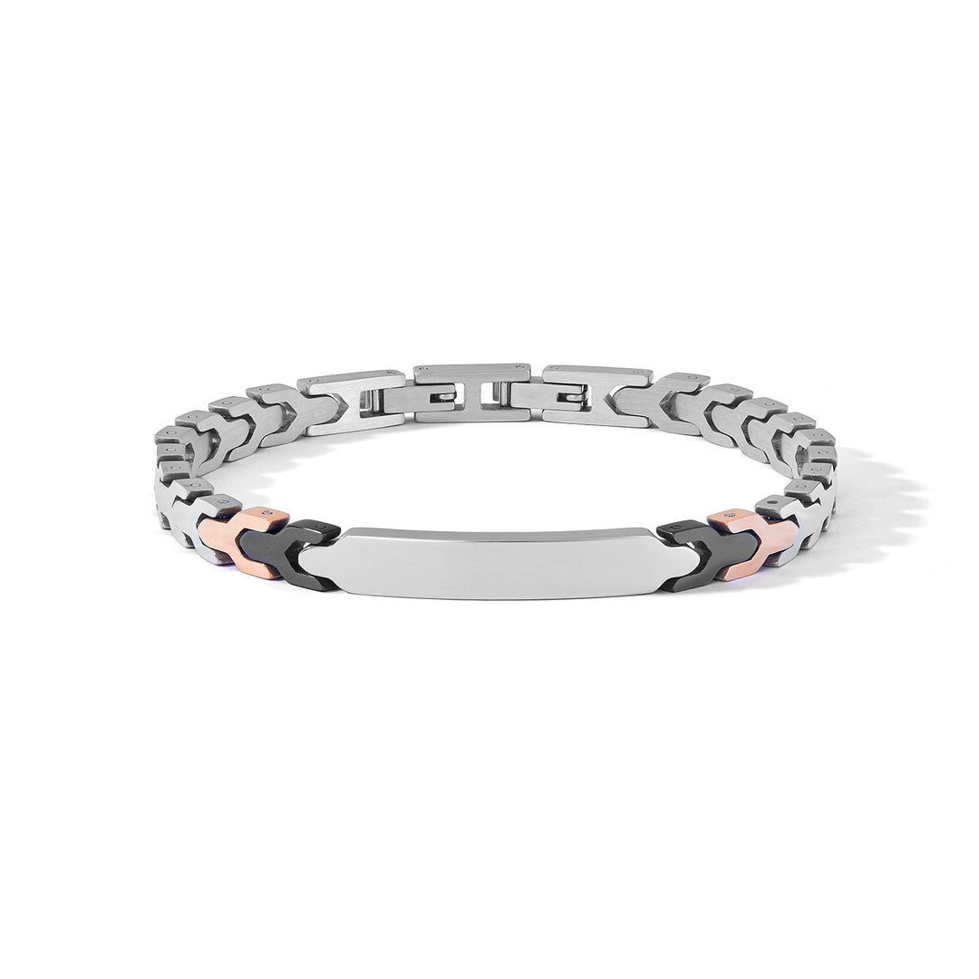 Bracelet Comete Acier, PVD noir et rosé UBR1228