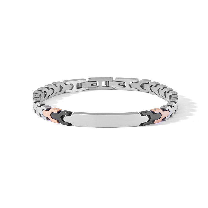 Bracelet Comete Acier, PVD noir et rosé UBR1228
