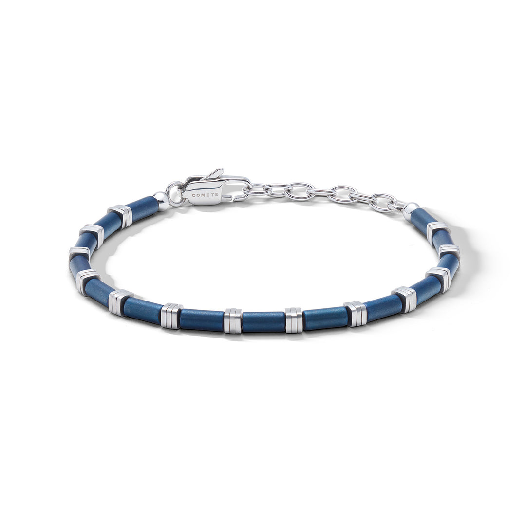 Comete-Stahlarmband mit blauem Hämatit UBR1344