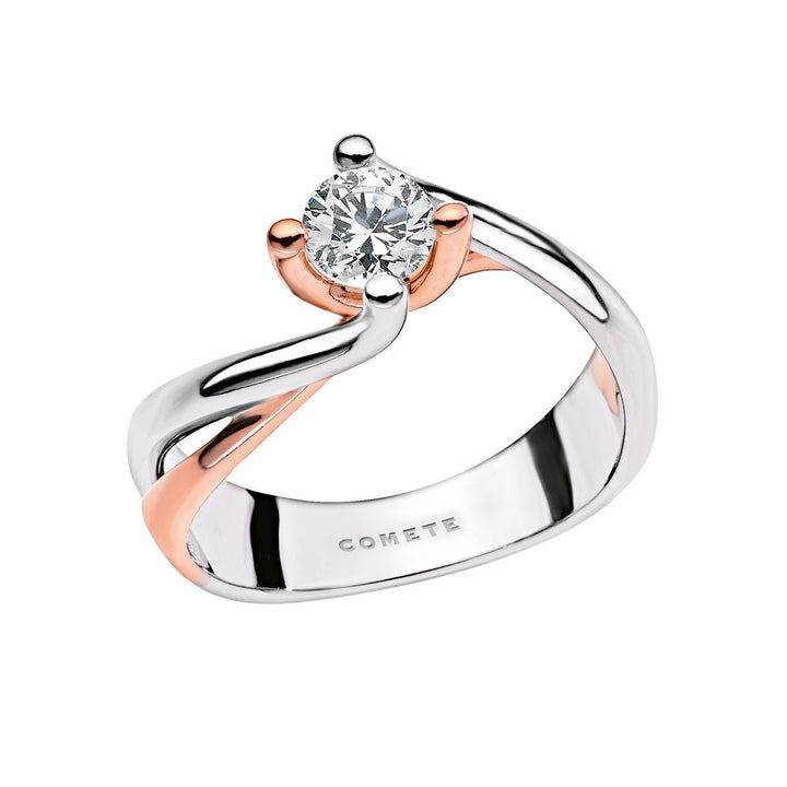 Comete Two-tone Solitaire in Gold and Diamond ANB1824