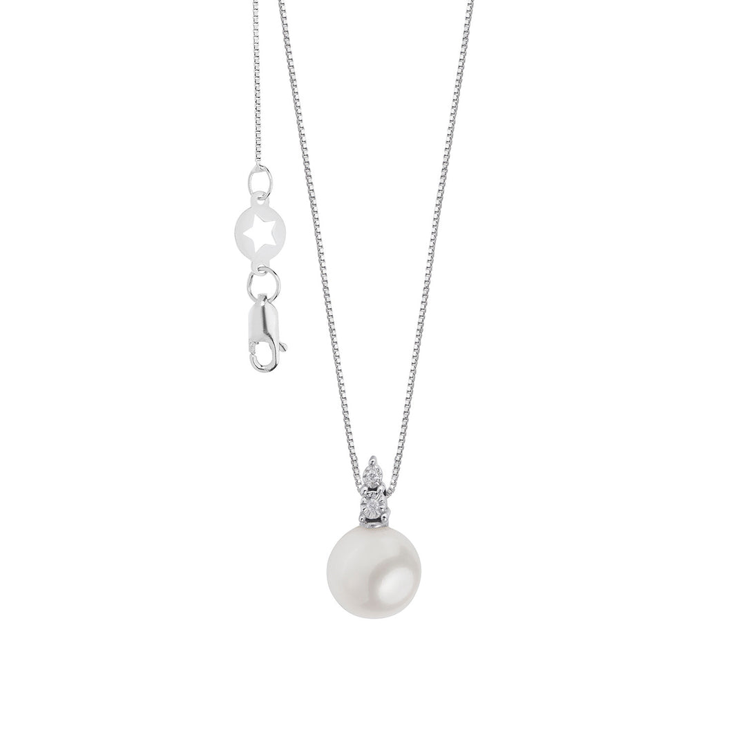 Collier de perles Comete en or blanc et diamants GLP631