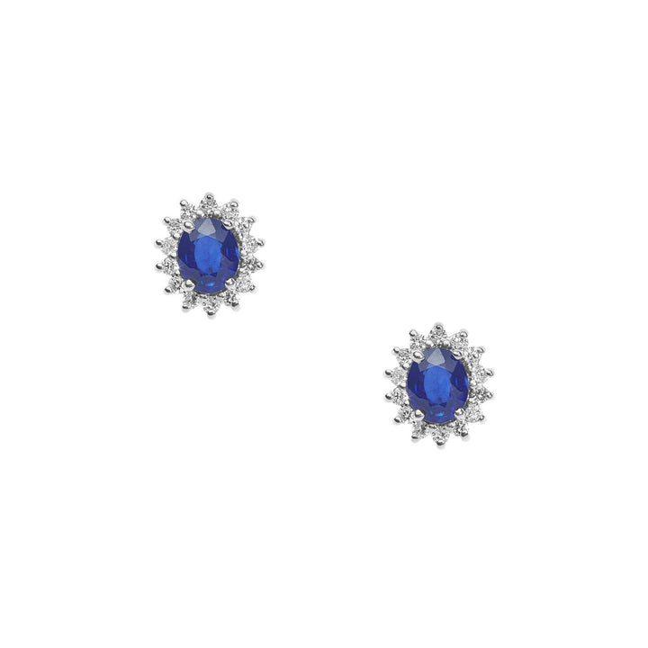 Comete Orecchini in Oro Diamanti e Zaffiri blu ovali ORB1025