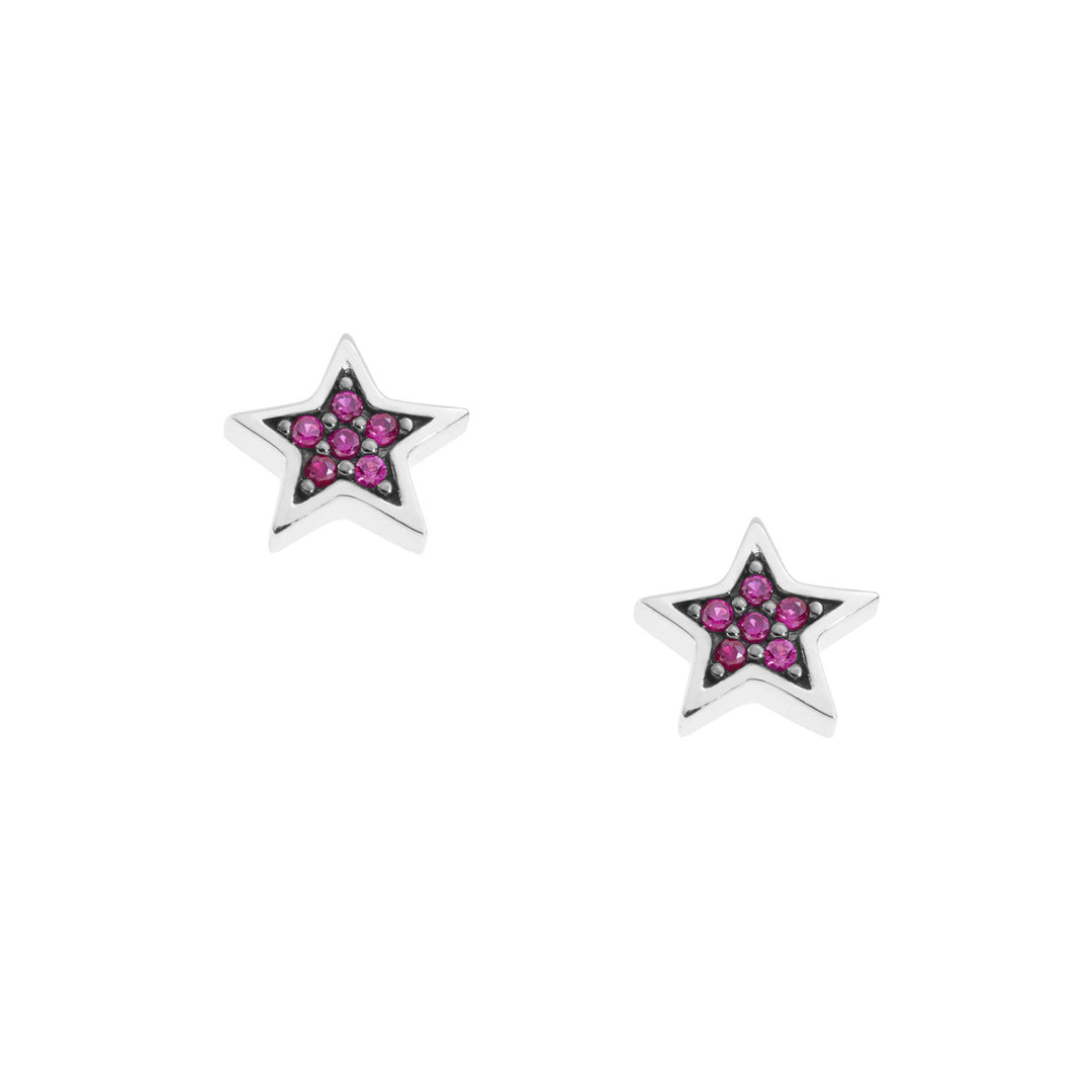 Comete Earrings in white gold and rubies ORB967