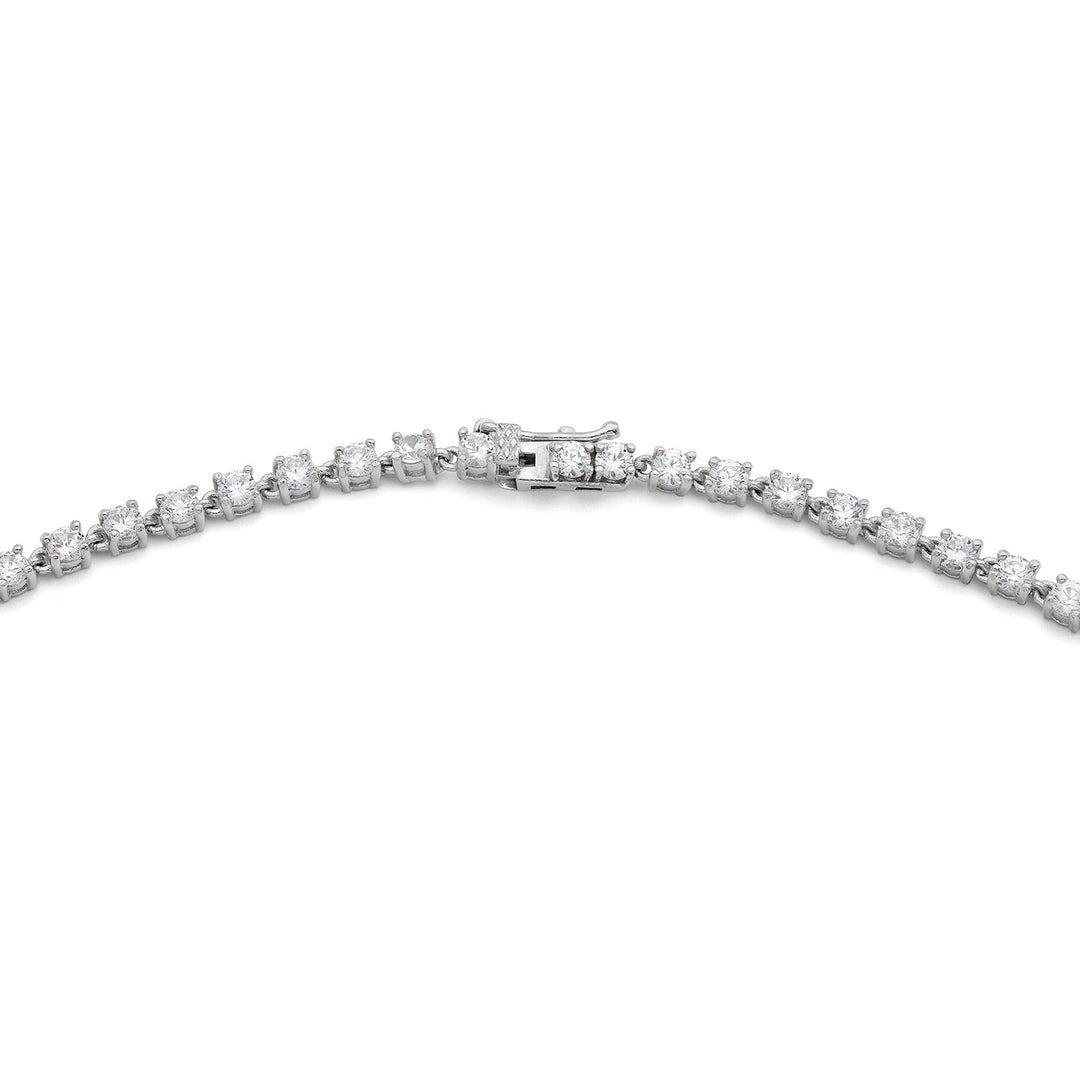 Comete Necklace in 925‰ Silver and white Zircons GLA265