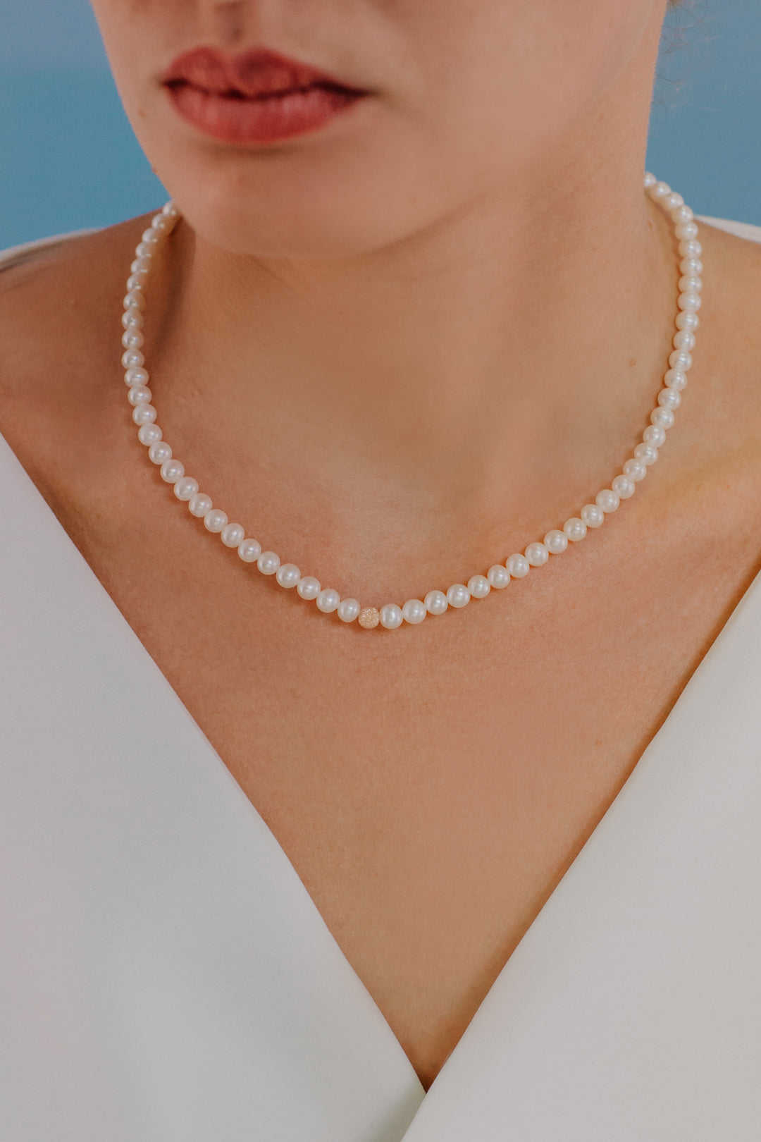 Collier ras du cou Comete avec perles d&