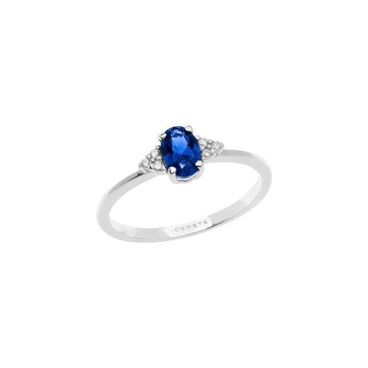 Comete-Goldring mit Diamanten und ovalem Saphir ANB2652