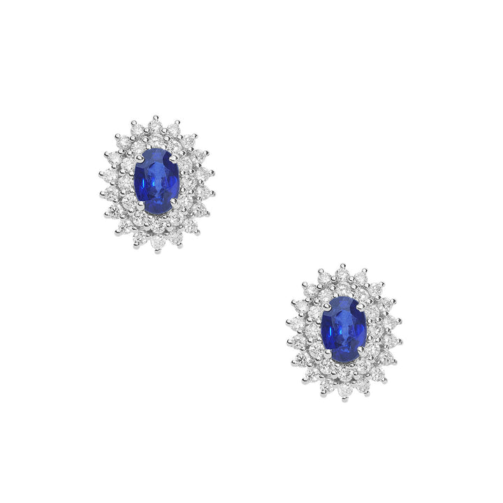 Comete Orecchini in Oro Diamanti e Zaffiri blu ovali ORB1056