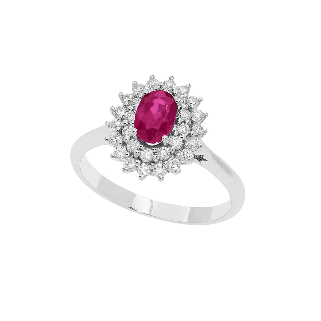 Comete Ring in Gold, Diamonds and Oval Ruby ANB2622