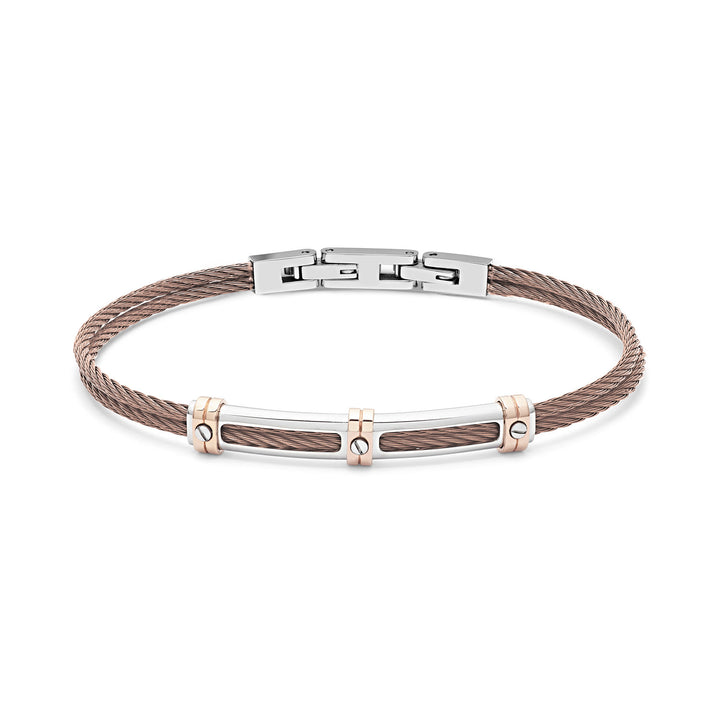 Comete Bracciale cavetti in Acciaio e pvd marrone UBR959