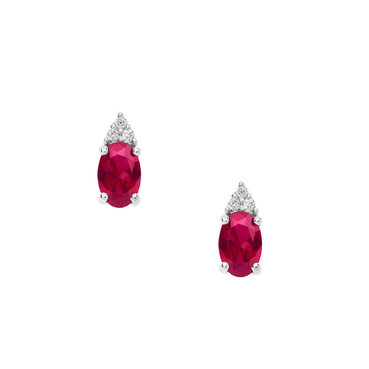 Comete Earrings in Gold, Diamonds and Oval Ruby ORB1070