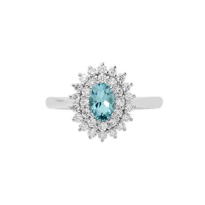 Bague Comete Or Diamants Aigue-marine ovale ANQ323