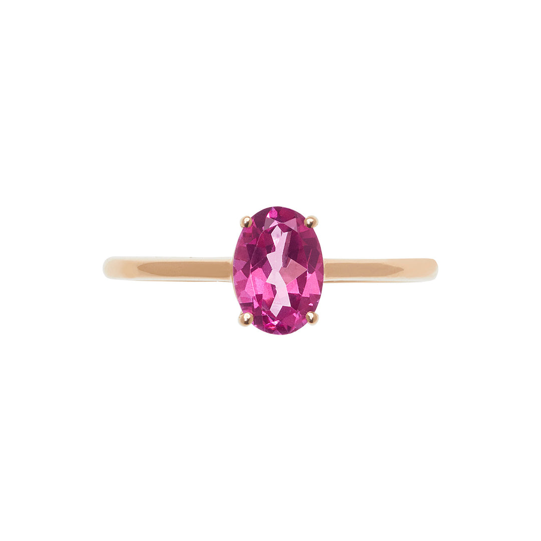 Comete-Ring aus Roségold mit ovalem rosa Topas ANB2678
