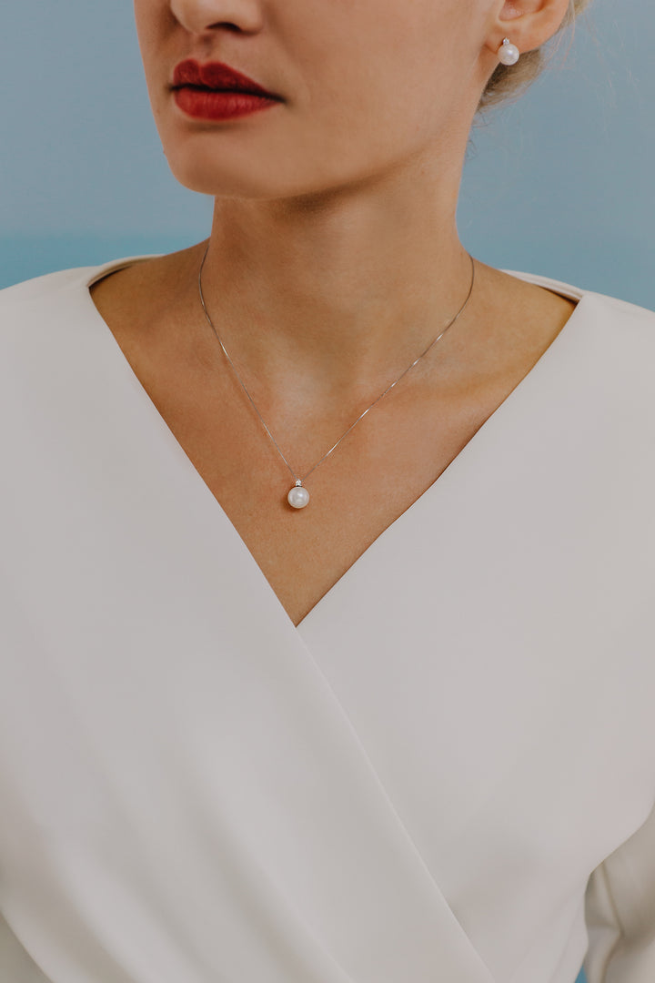 Collier de perles Comete Light Point en or et diamant GLP586