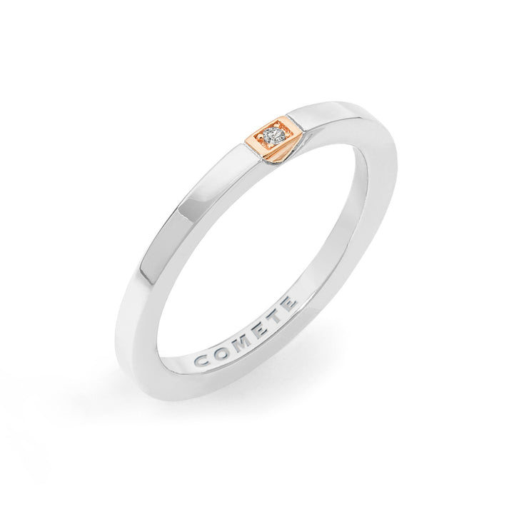 Comete Bague Argent Homme Coeur Rose ANG106M24