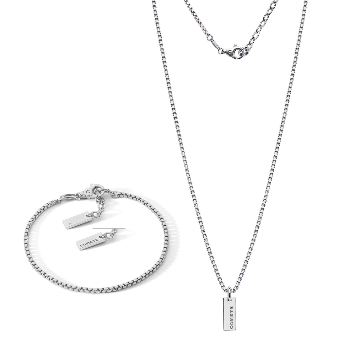 Comete Bracelet and Choker in Silver and White Diamond KIT7471255