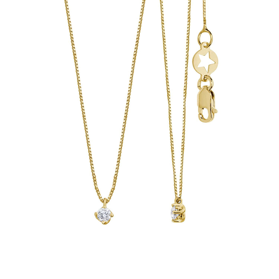 Comete Necklace in 750‰ yellow gold with white diamond GLB1693G