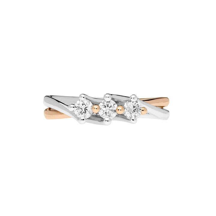 Comete Trilogy Bicolour in Gold and Diamond ANB2590