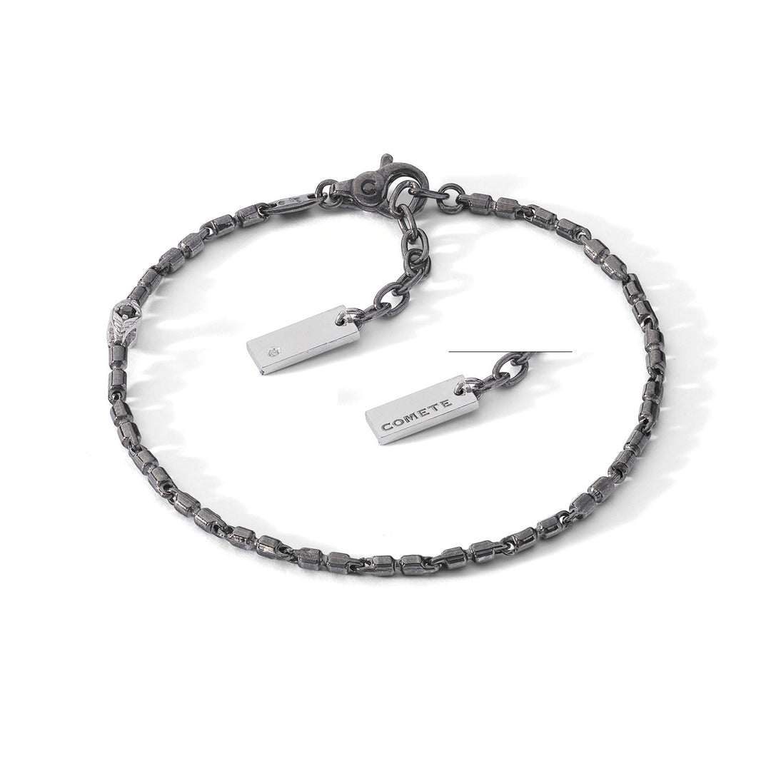 Comete Bracciale in Argento brunito e lucido, Diamante, Spinelli neri UBR1261