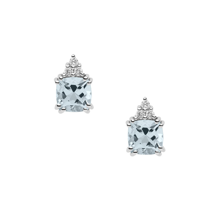 Comete-Ohrringe aus Gold, Diamanten und Aquamarin, Altschliff ORQ244