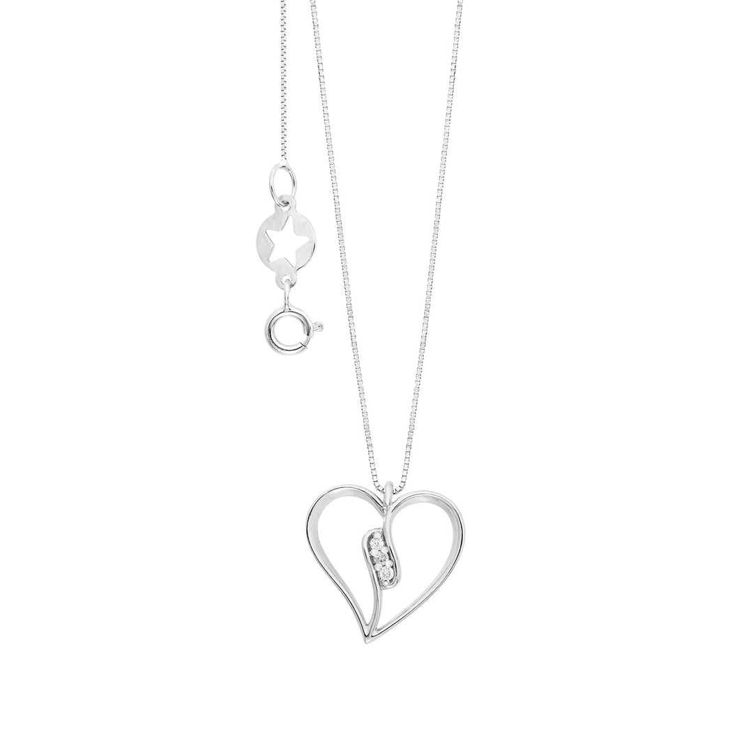 Collier Comete Coeur en or blanc 750‰ avec diamants blancs GLB1703
