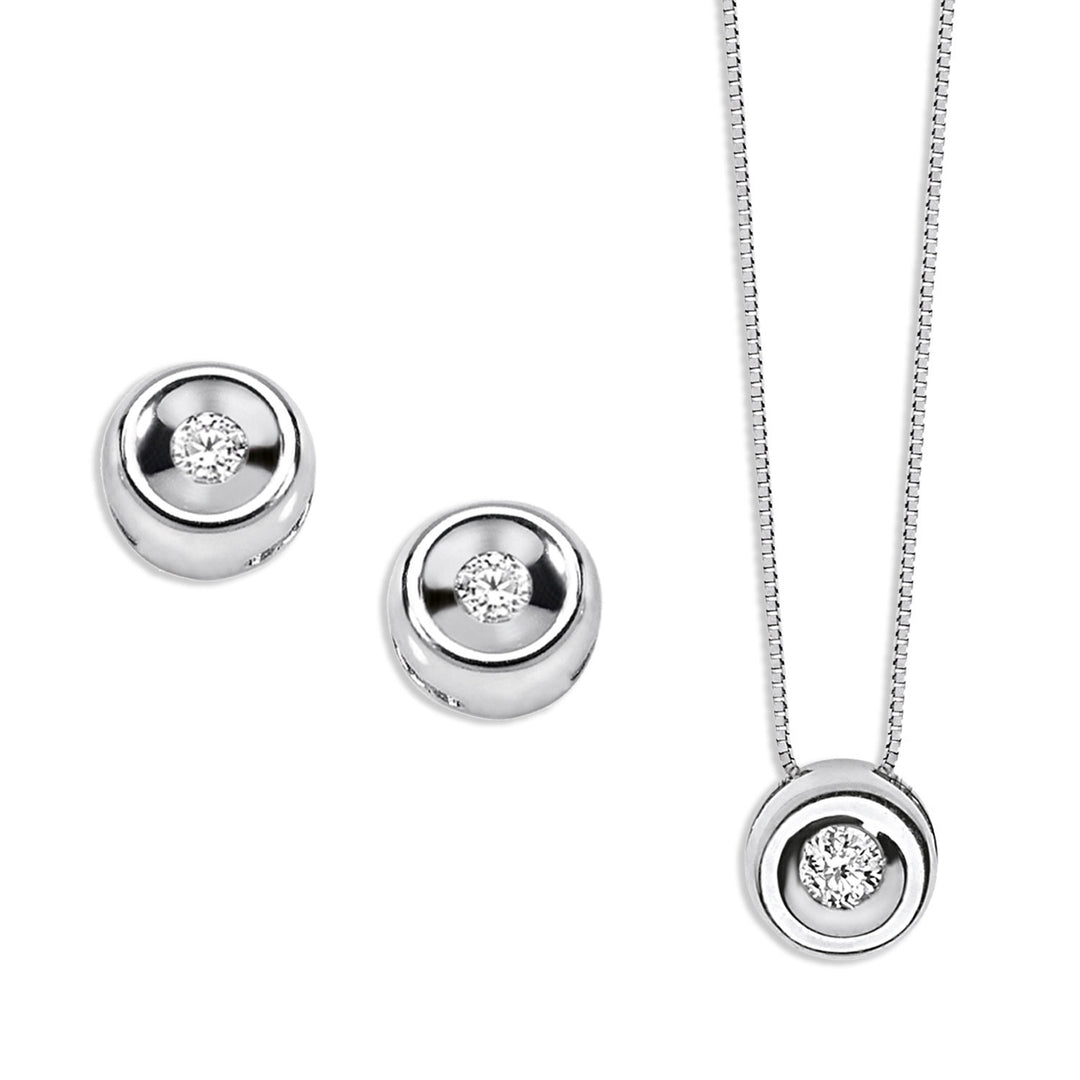 Comete Choker and Earrings Round light point in Gold and Diamond KIT1417901