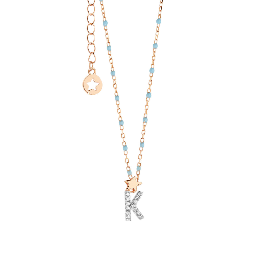 Collier Comete Argent Lettre K GLA183