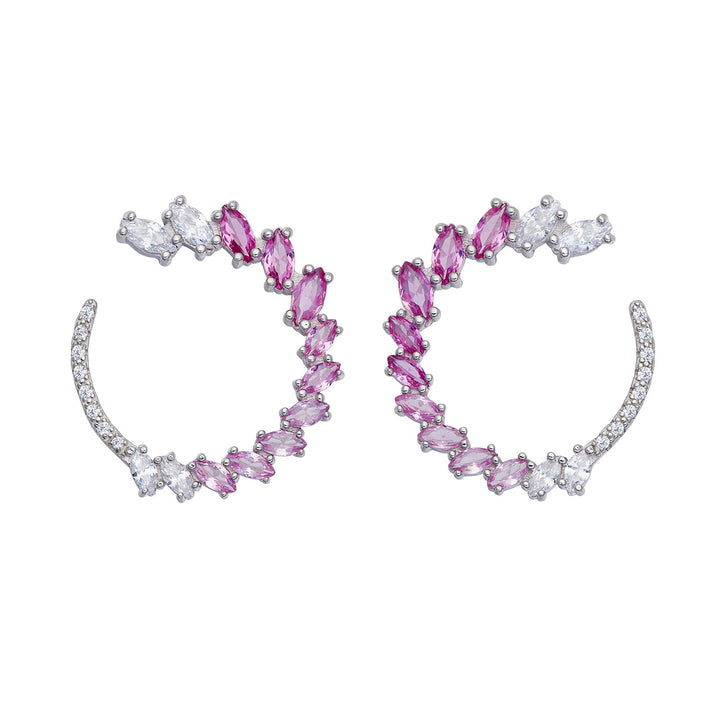 Comete Earrings in Silver and Degradè Pink Zircons ORA203
