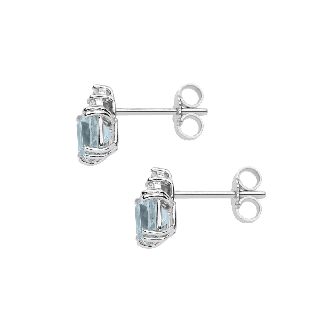 Comete-Ohrringe aus Gold, Diamanten und Aquamarin, Altschliff ORQ244