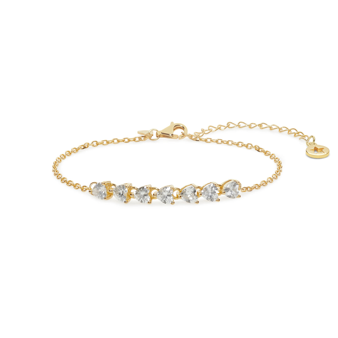 Bracelet Comète Coeurs en Argent Dégradé BRA235