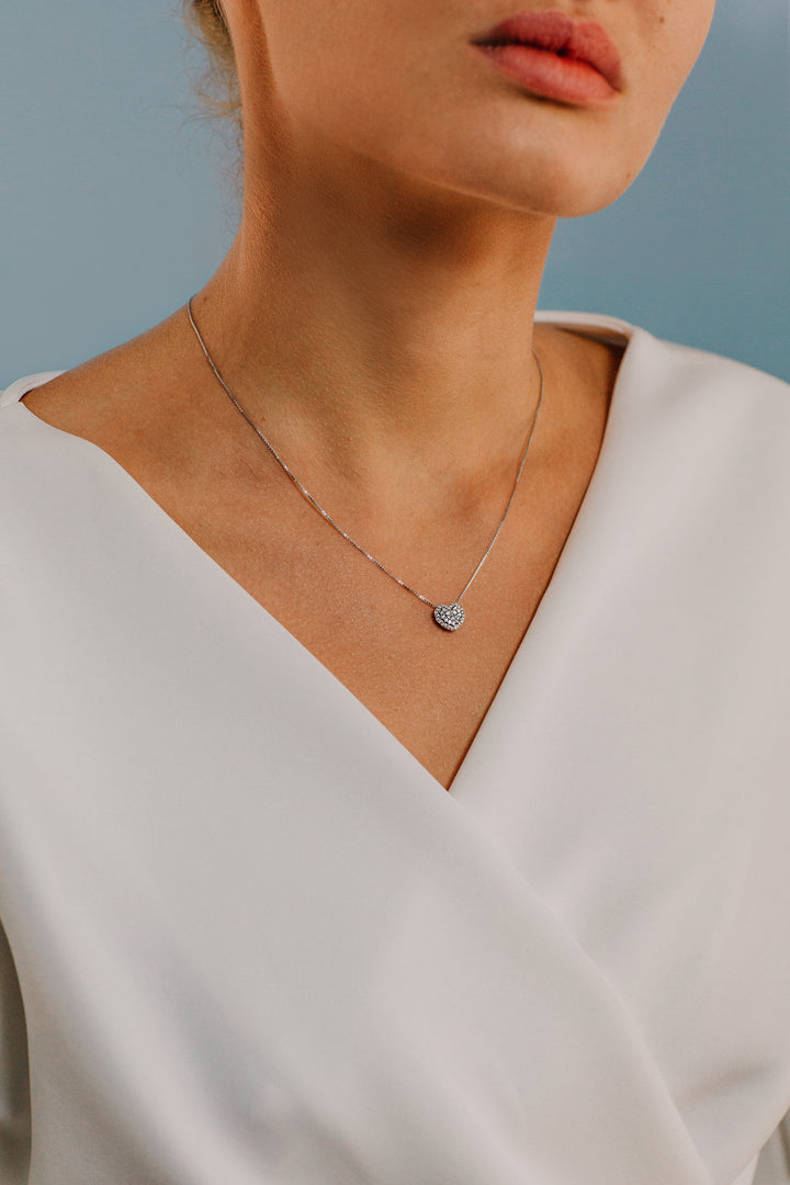 Collier Coeur Comète en Or et Diamants GLB1471