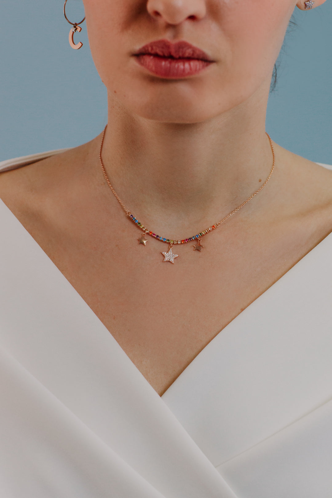 Comete Tennis Choker in Silver Star GLA258