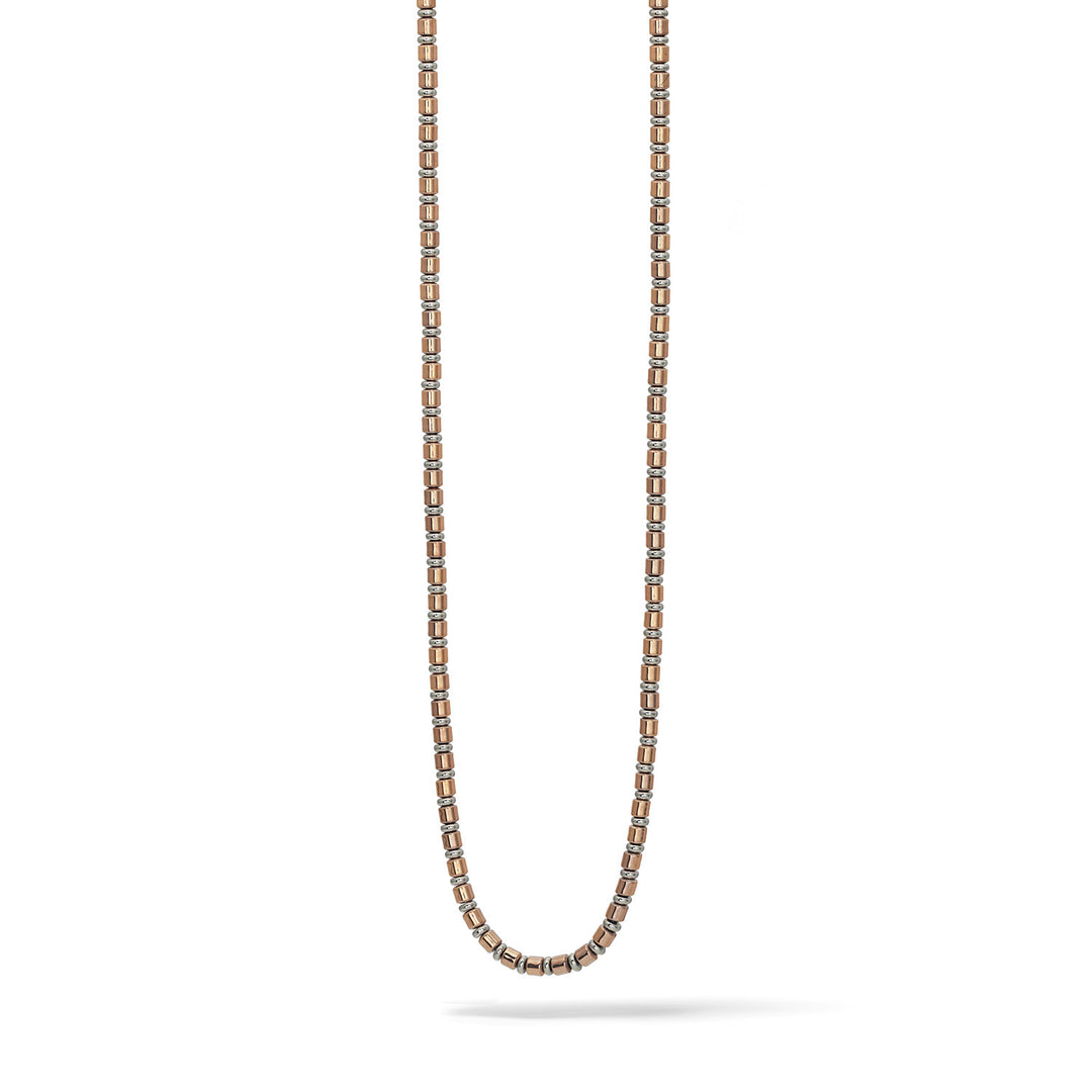 Collier Comete en Acier, PVD rosé et Hématite UGL732