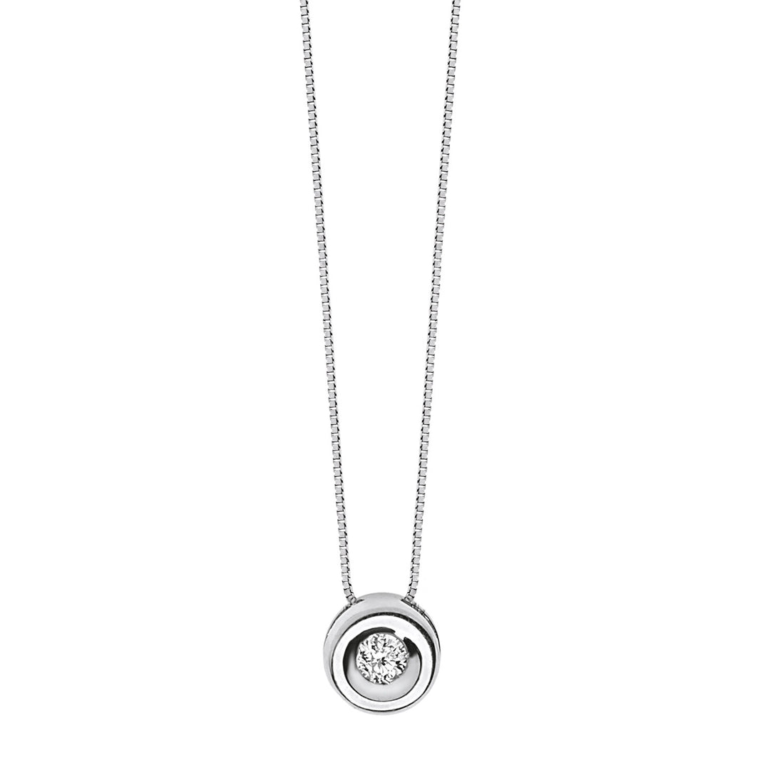 Comete Halskette Runder Lichtpunkt aus Gold und Diamant GLB1421