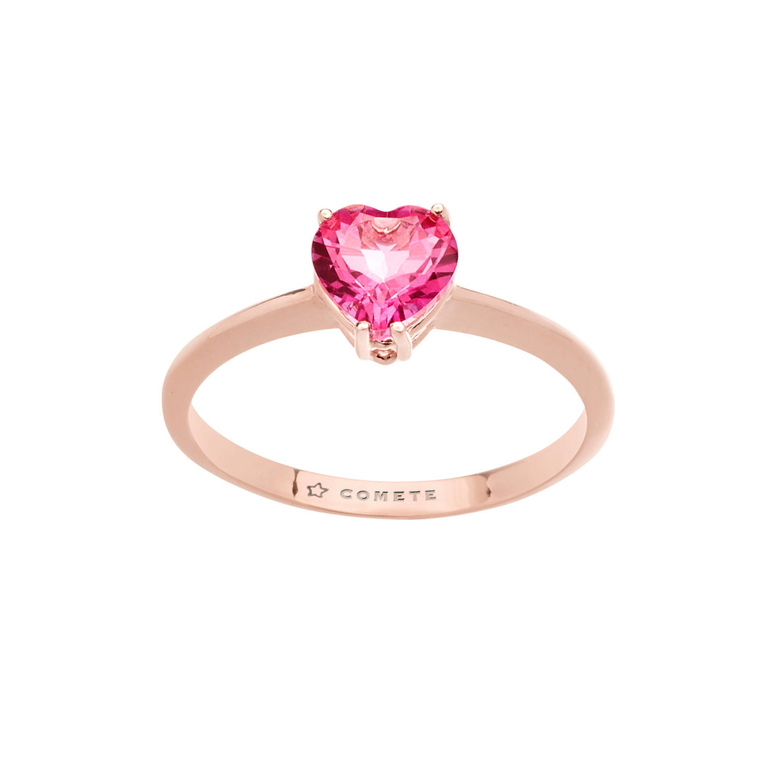 Comete Anello in Oro rosè e Topazio Rosa a Cuore ANB2545