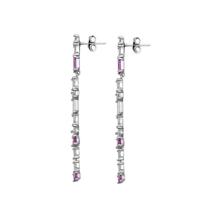Comete Cascade Ohrringe aus 925‰ Silber und weißen und rosa Zirkonen ORA217
