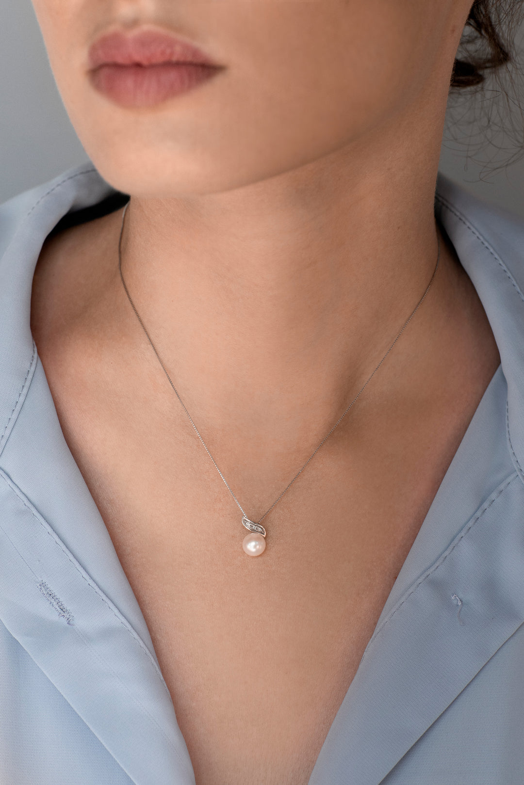 Collier Comete Perles en Or et Diamants GLP612