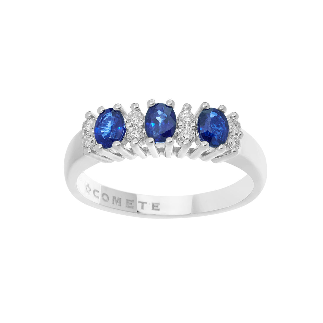 Bague Comete en or avec diamants et saphirs bleus ANB 2559