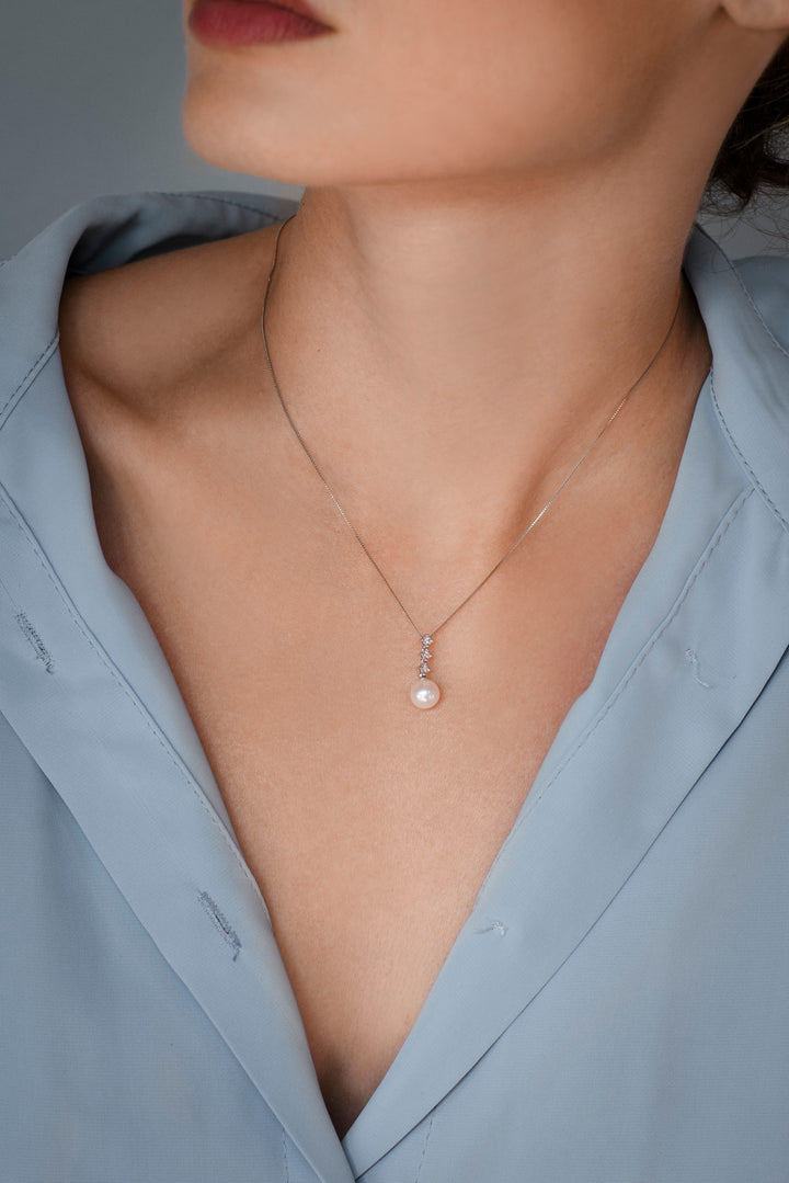 Comete Collana Perle in Oro e Diamanti Trilogy GLP608