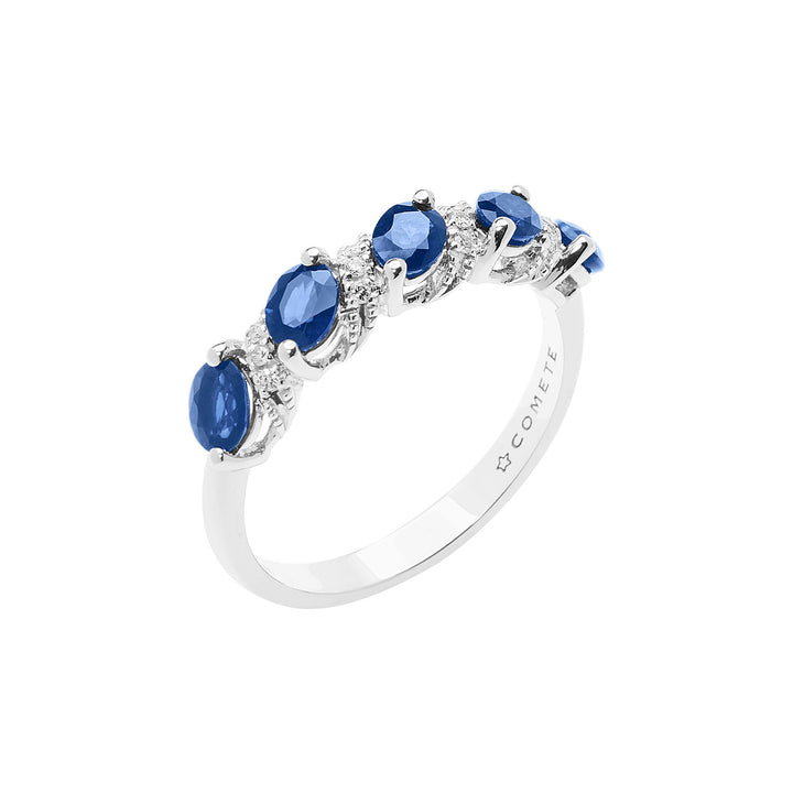 Bague Comète avec Saphir et Diamants ANB2666