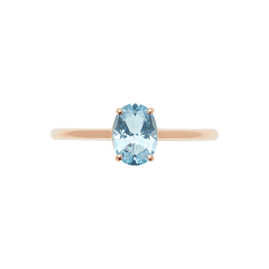 Comete Rose gold ring with oval blue topaz ANB2679