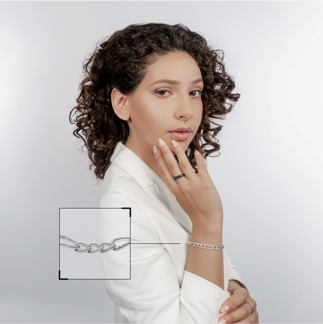Comete-Armband aus rhodiniertem 925‰-Silber, weiße Zirkone UBR1290