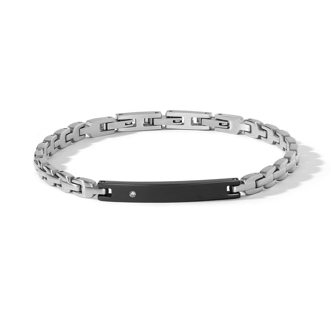 Comete-Armband aus Stahl, schwarzem PVD und Diamant UBR1321