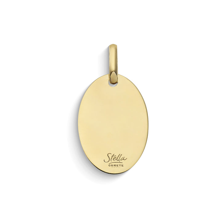 Comete Customizable oval pendant in 375‰ yellow gold KCOB004